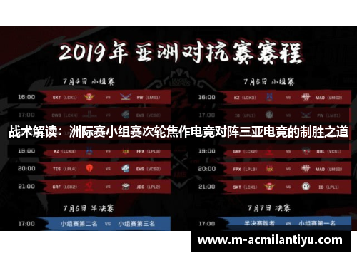 战术解读：洲际赛小组赛次轮焦作电竞对阵三亚电竞的制胜之道